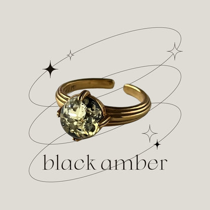[ black amber ]  croissant gold