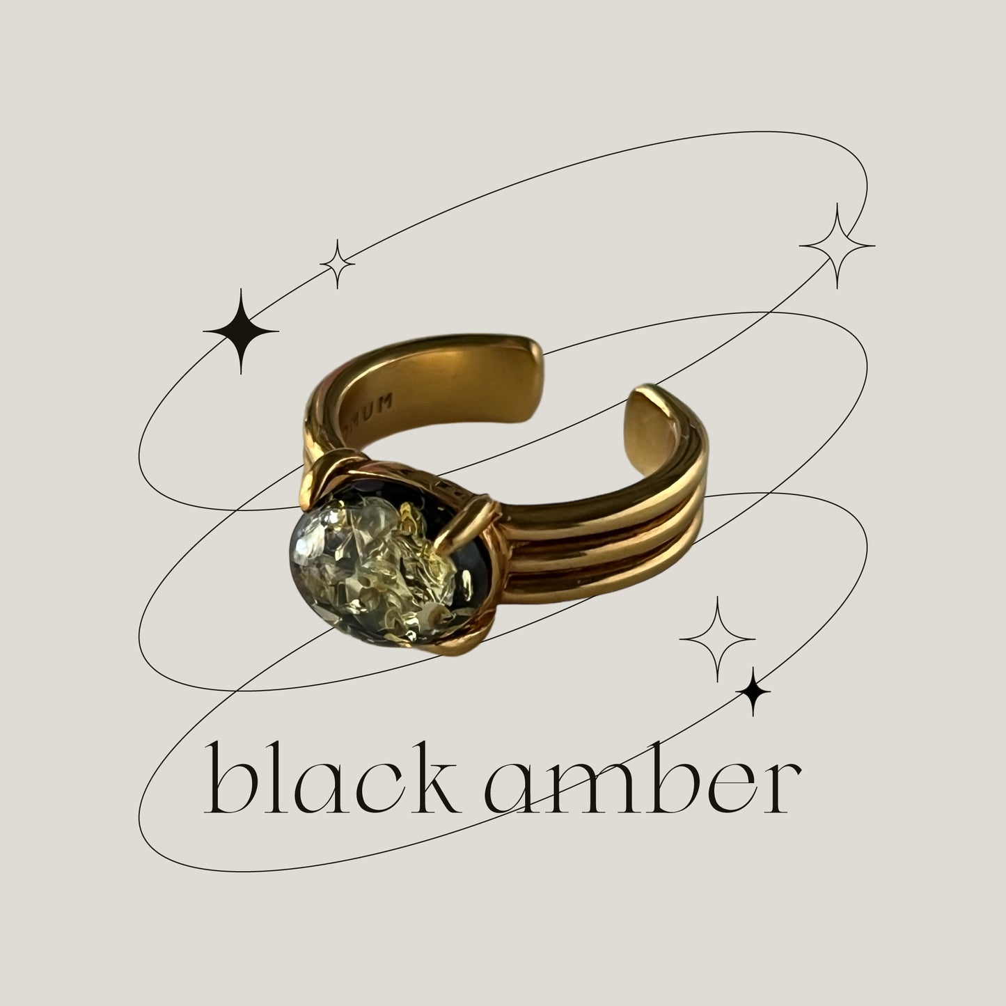 [ black amber ] trois gold