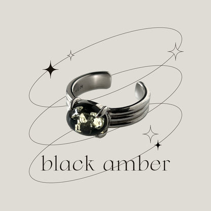 [ black amber ] trois silver