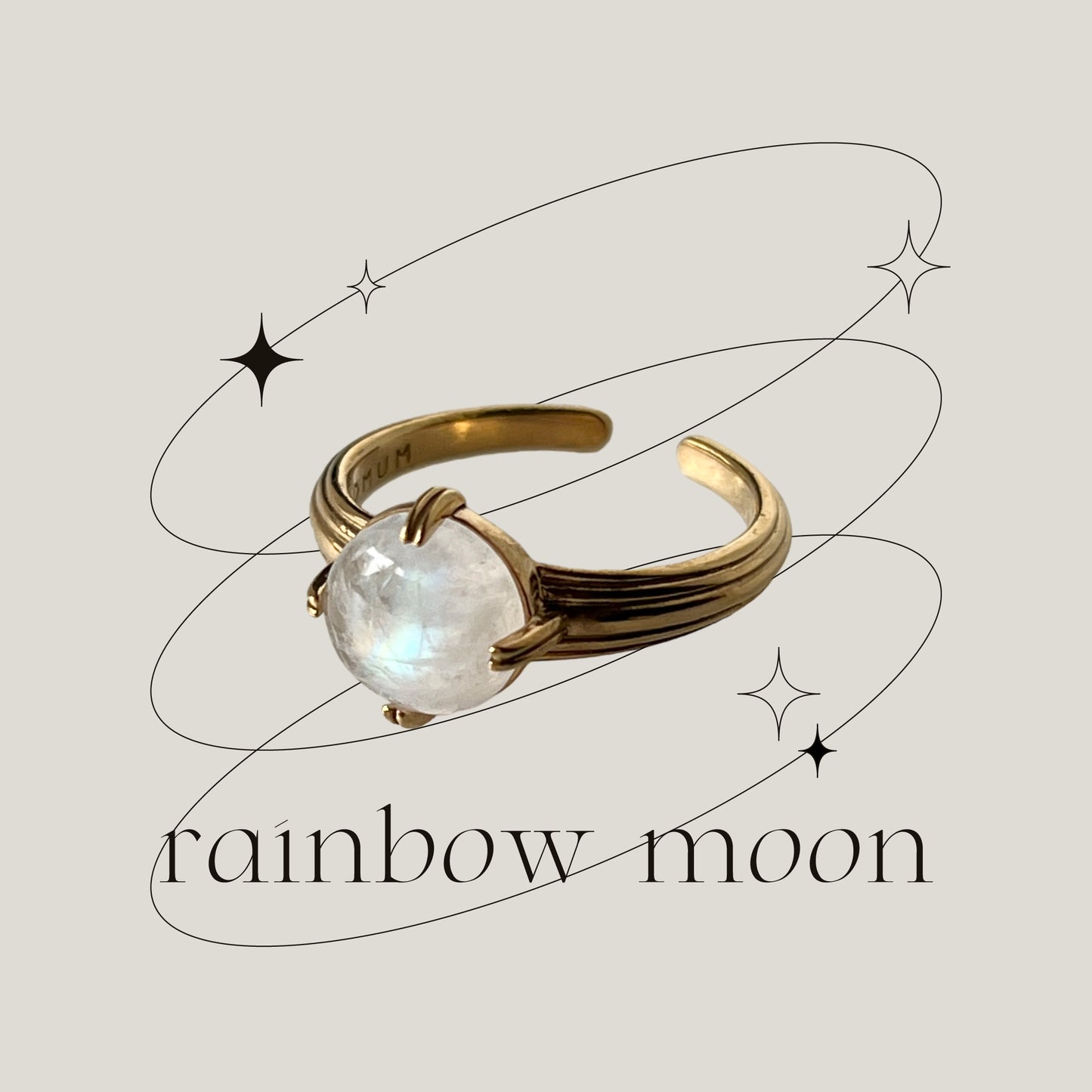 [ rainbow moon stone ] croissant gold