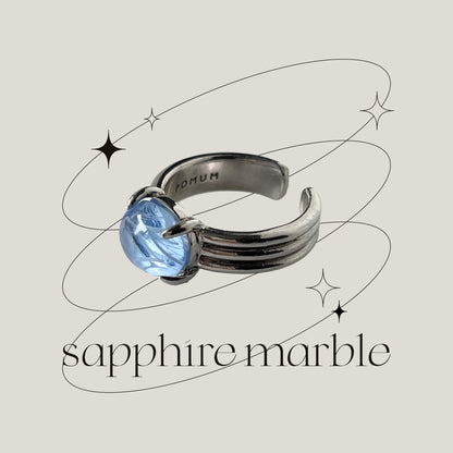 [ sapphire marble ] trois silver