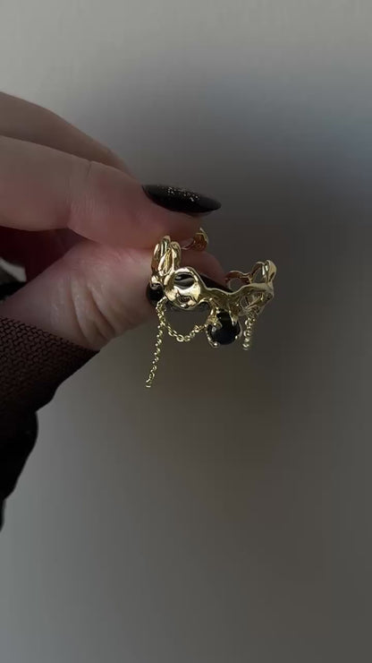 [ labradorite ] nuanced mesh gold [ free size ]