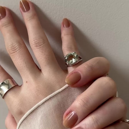 [ green amethyst  ] reine -pinky silver