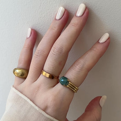 [ moss agate ] trois gold