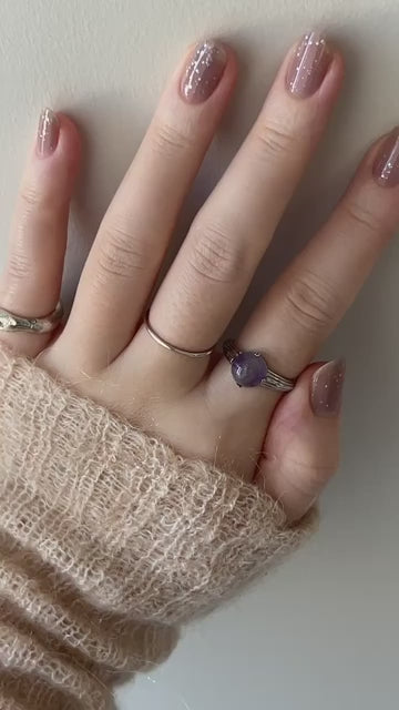 [ vine amethyst ] croissant silver