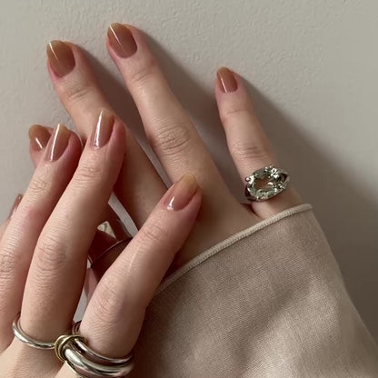 [ green amethyst  ] reine -pinky silver