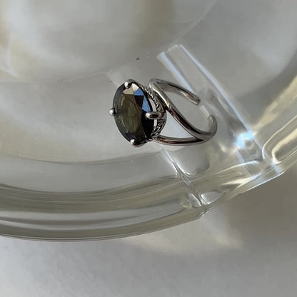 [ moss green glass ] reine -pinky silver