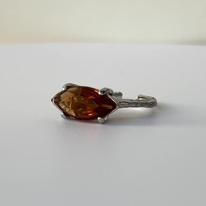 [ brown ] gem MARQUISE silver [ free size ]