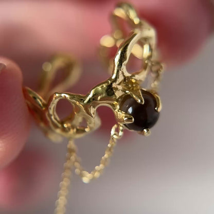 [ smoky quartz ] nuanced mesh gold [ free size ]