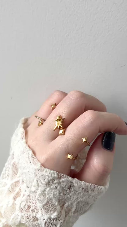 [ gold ] double ptolemaeus ring [ free size ]