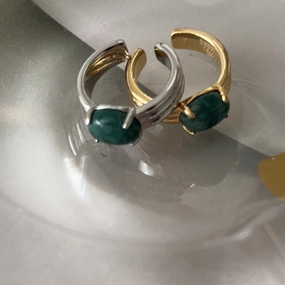 [ moss agate ] trois gold