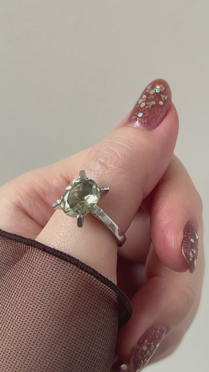[ green amethyst ] classic silver