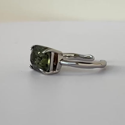 06. [ green ] gem OCTAGON silver [ free size ]