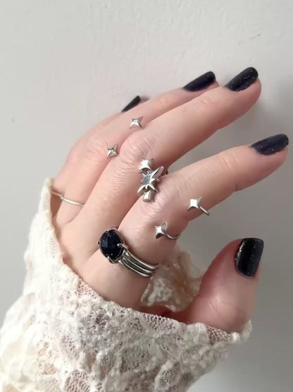 [ silver ] double ptolemaeus ring [ free size ]