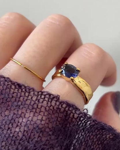[ iolite ] um gold ring [ free size ]