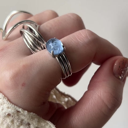 [ sapphire marble ] trois silver