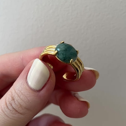 [ moss agate ] trois gold