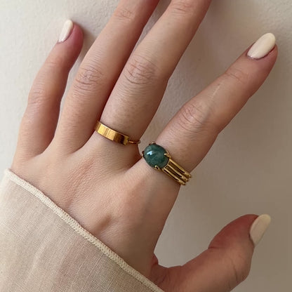 [ moss agate ] trois gold
