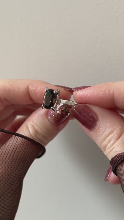[ smoky quartz ] classic silver