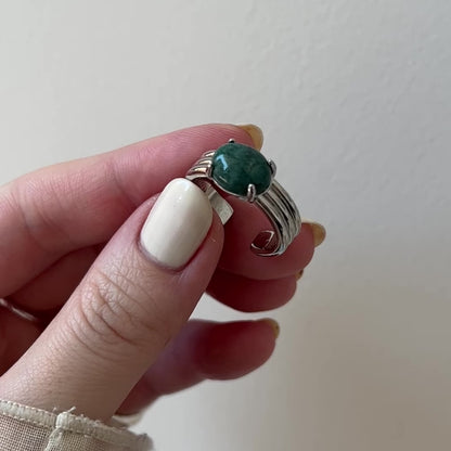 [ moss agate ] trois silver