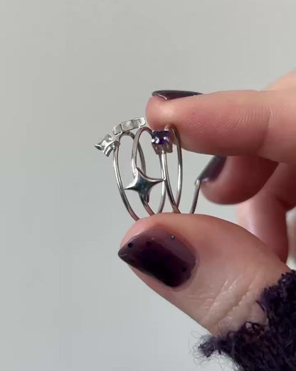 [ amethyst ] procyon silver [ free size ]