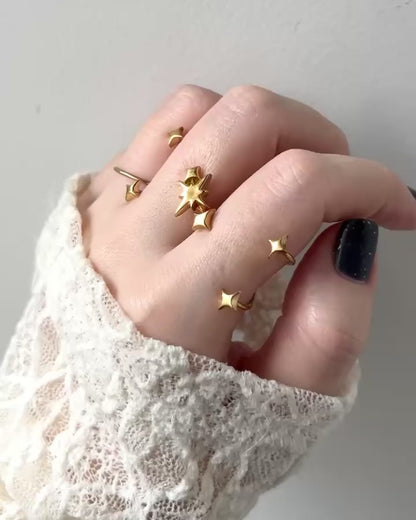 [ gold ] double ptolemaeus ring [ free size ]