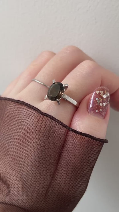 [ smoky quartz ] classic silver