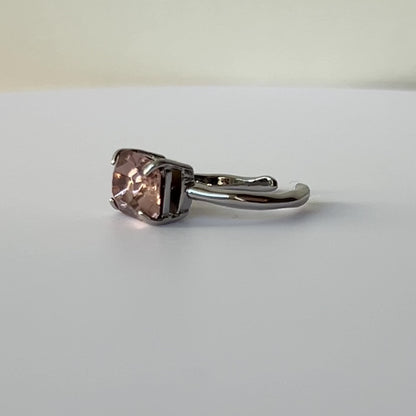 [ light pink ] gem OCTAGON silver [free size]