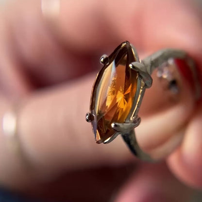 [ brown ] gem MARQUISE silver [ free size ]