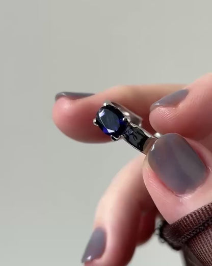 [ iolite ] um silver ring [ free size ]