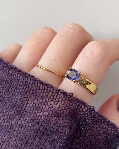 [ iolite ] um gold ring [ free size ]