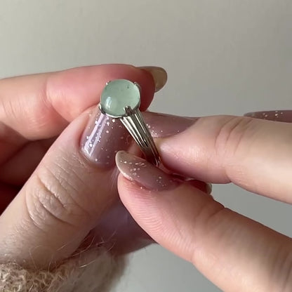 [ green aventurine ] croissant silver