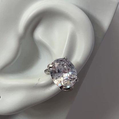 [ clear ] GEM ear cuff silver [ free size ]