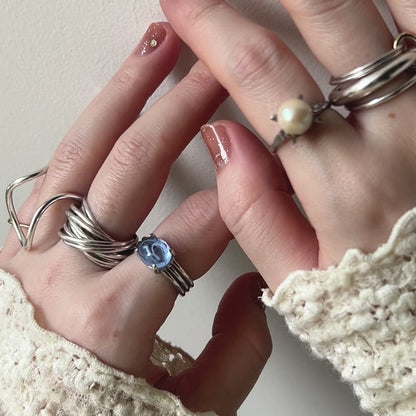 [ sapphire marble ] trois silver