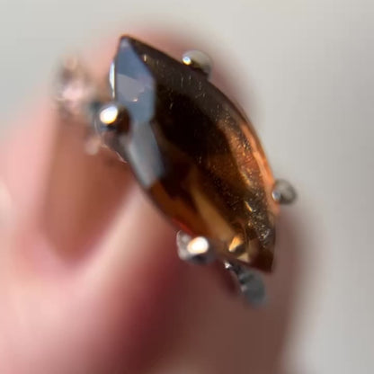 [ brown ] gem MARQUISE silver [ free size ]