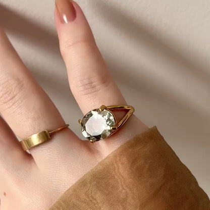 [ green amethyst  ] reine -pinky gold