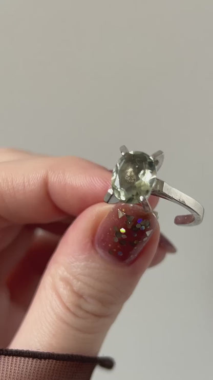 [ green amethyst ] classic silver