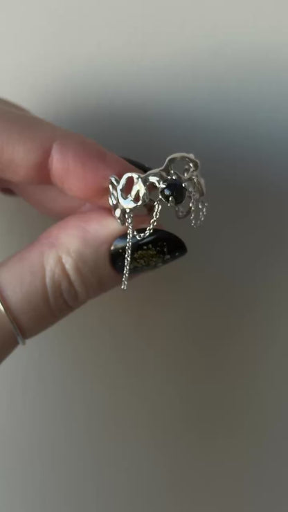 [ labradorite ] nuanced mesh silver [ free size ]