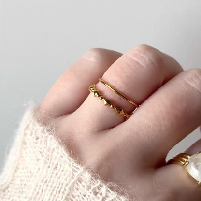 [ gold ] stella wreath ring [ free size ]