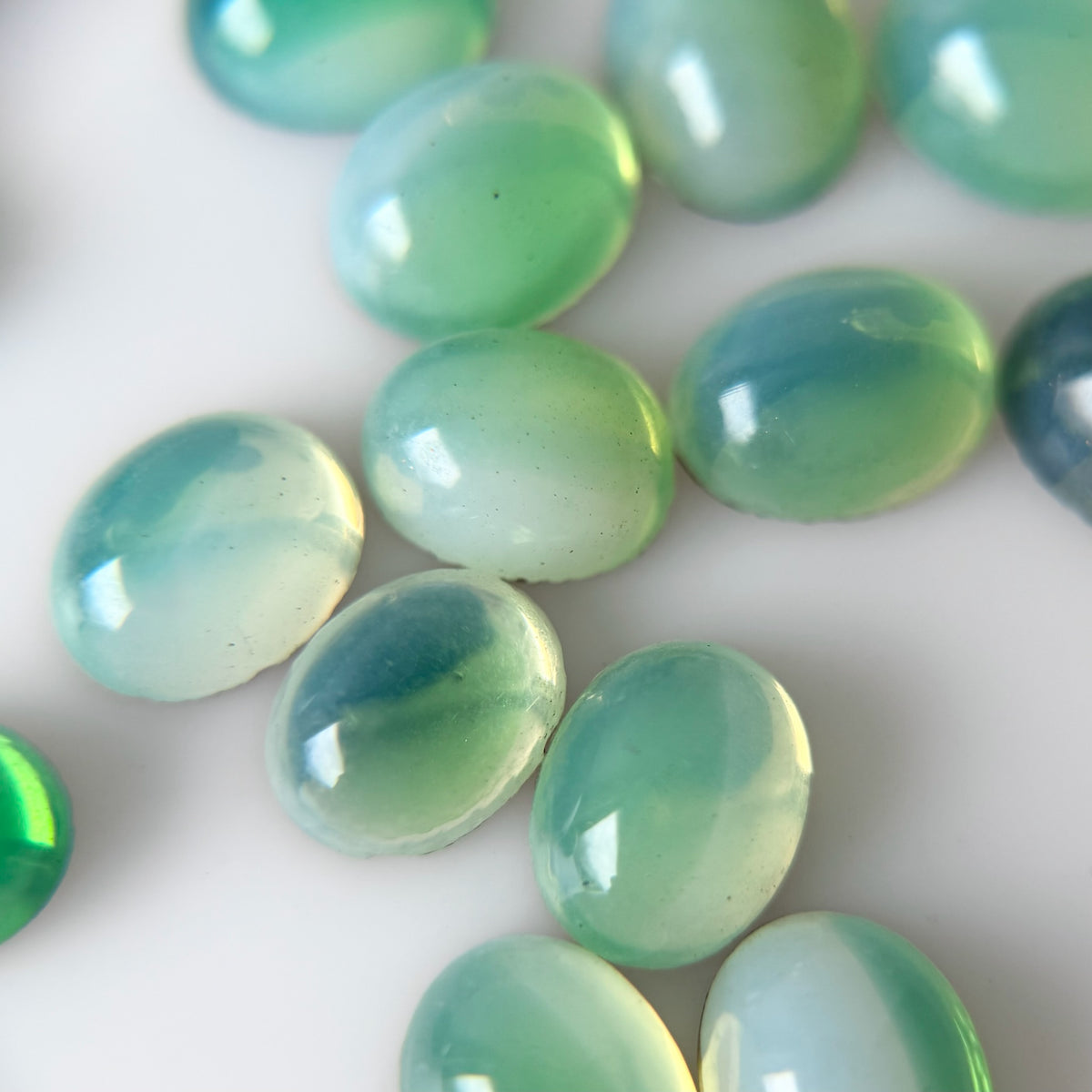 [ vintage green glass ] trois silver