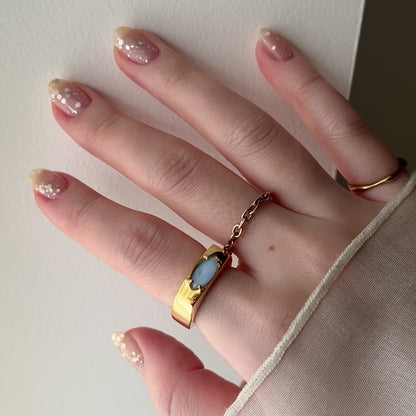 [ blue moon glass stone ] europa gold