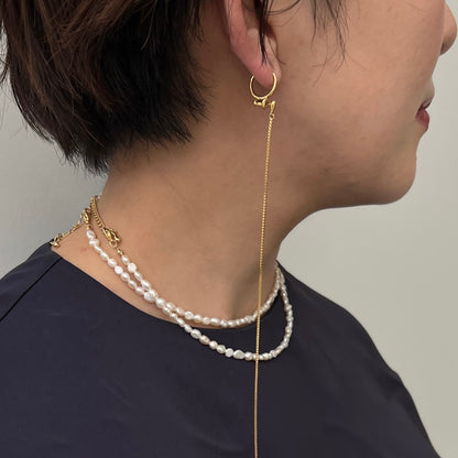 [ gold chain ] long-length piercings