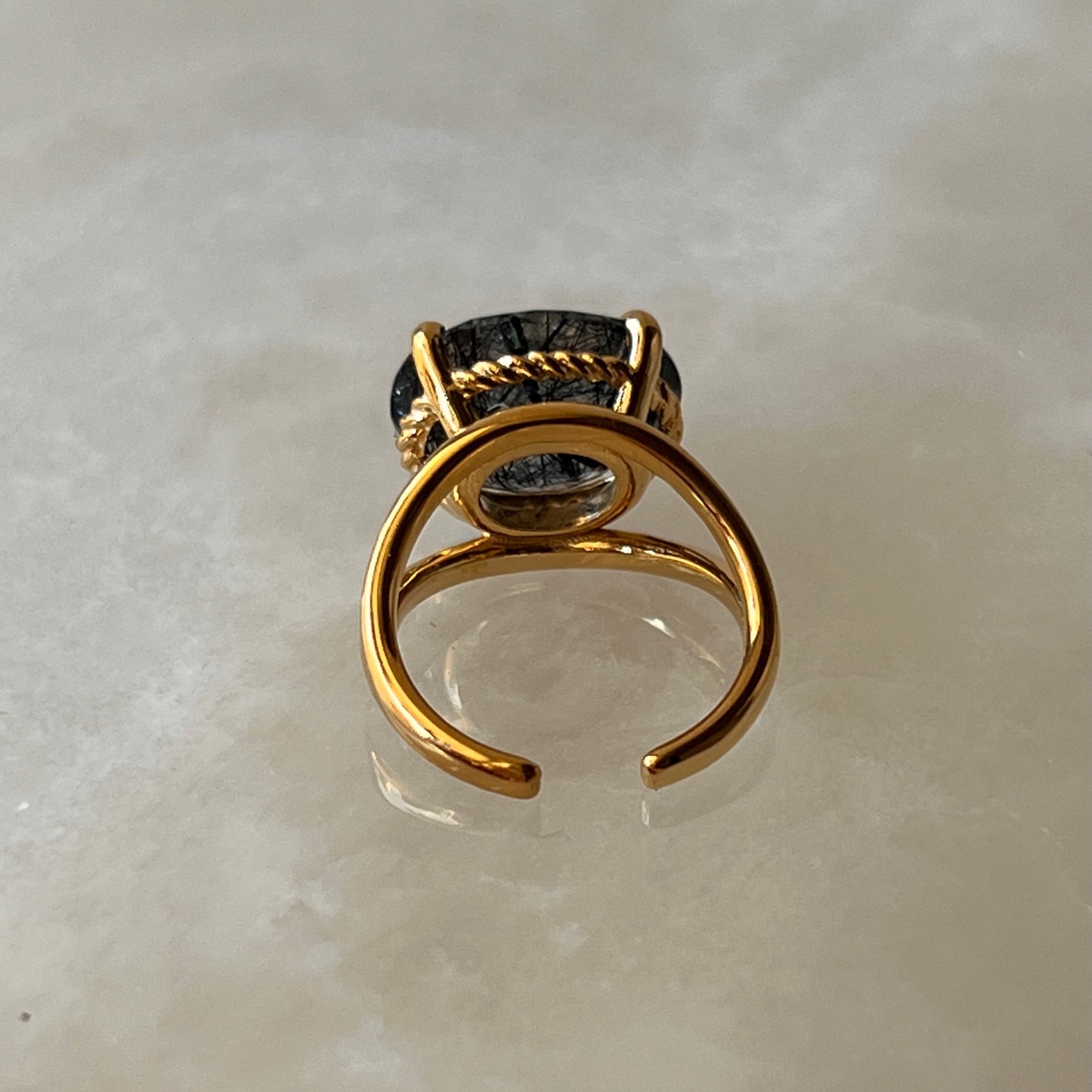 [ tourmaline quartz (dark) ] reine -pinky gold