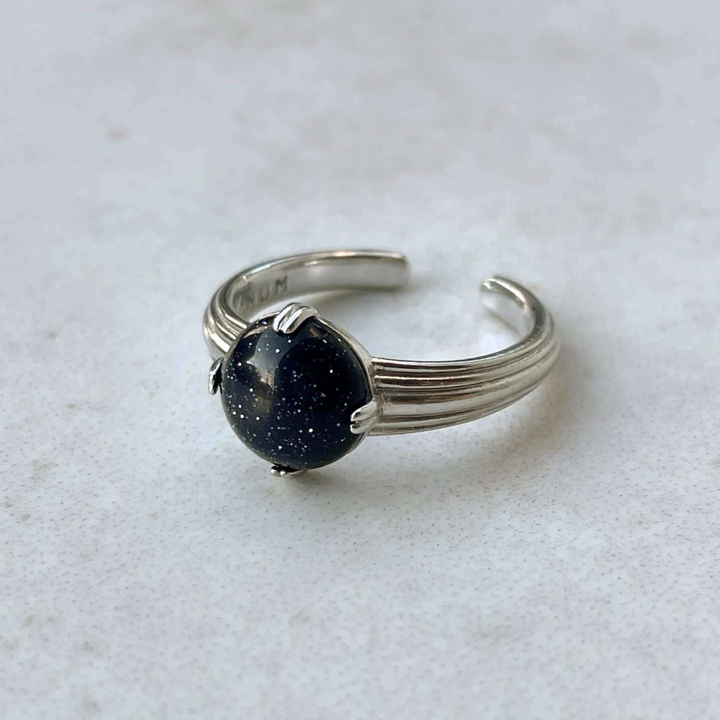 [ blue gold stone ]  croissant silver