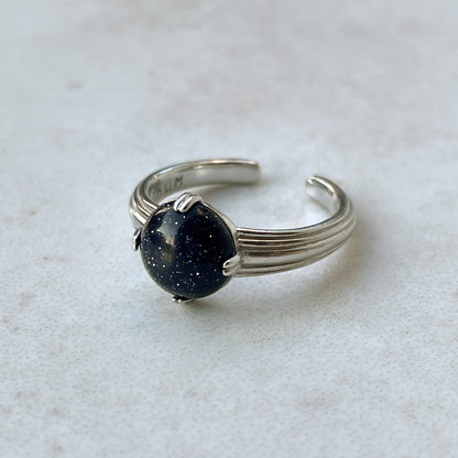 [ blue gold stone ]  croissant silver