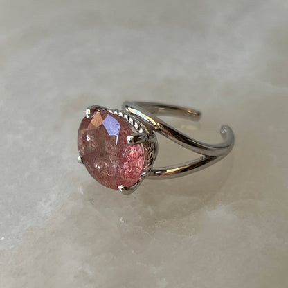 [ pink epidote  ] reine -pinky silver