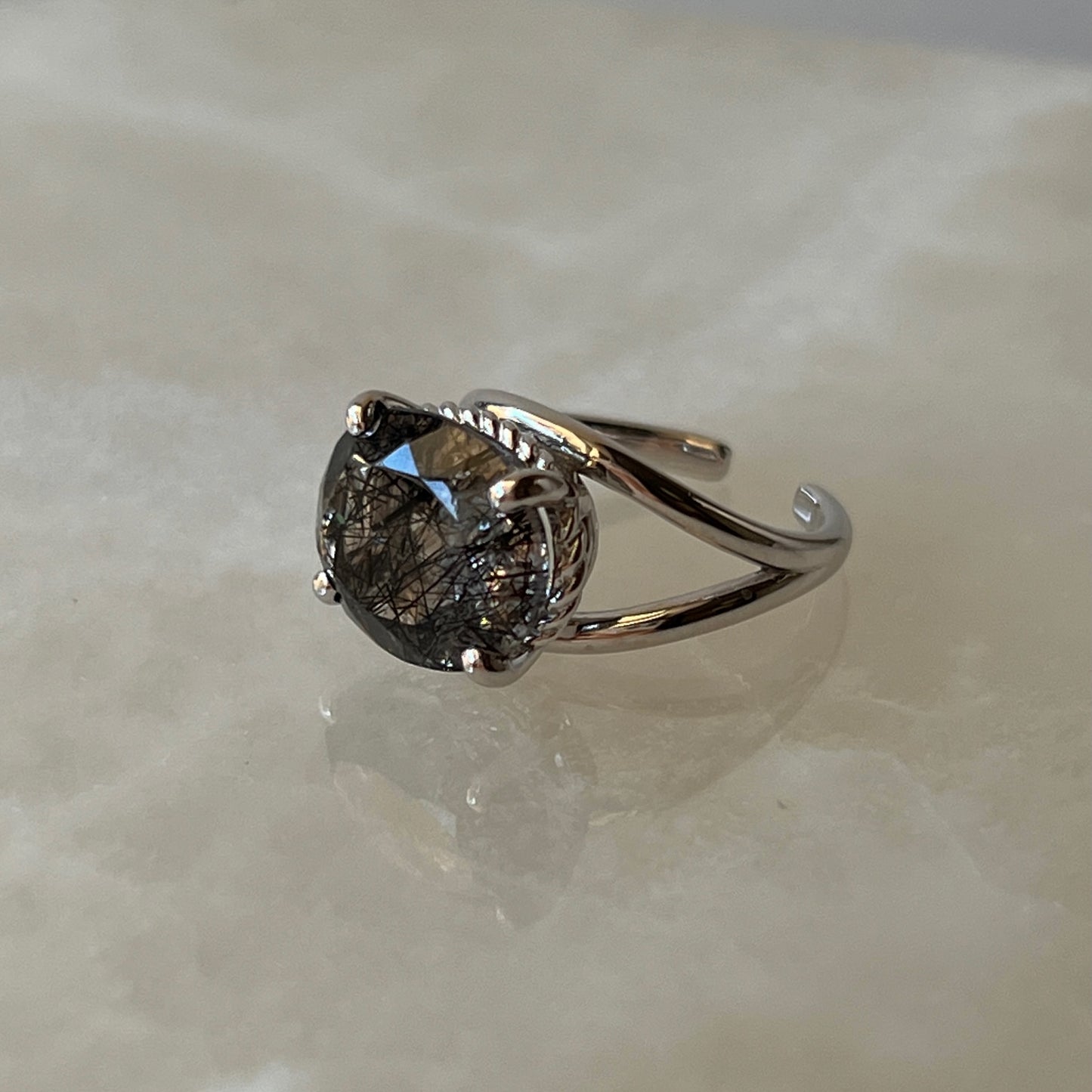 [ tourmaline quartz (dark) ] reine -pinky silver
