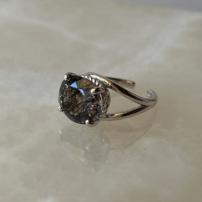 [ tourmaline quartz (dark) ] reine -pinky silver