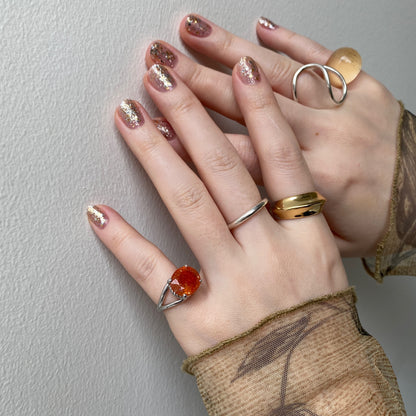 [ sun stone  ] reine -pinky silver