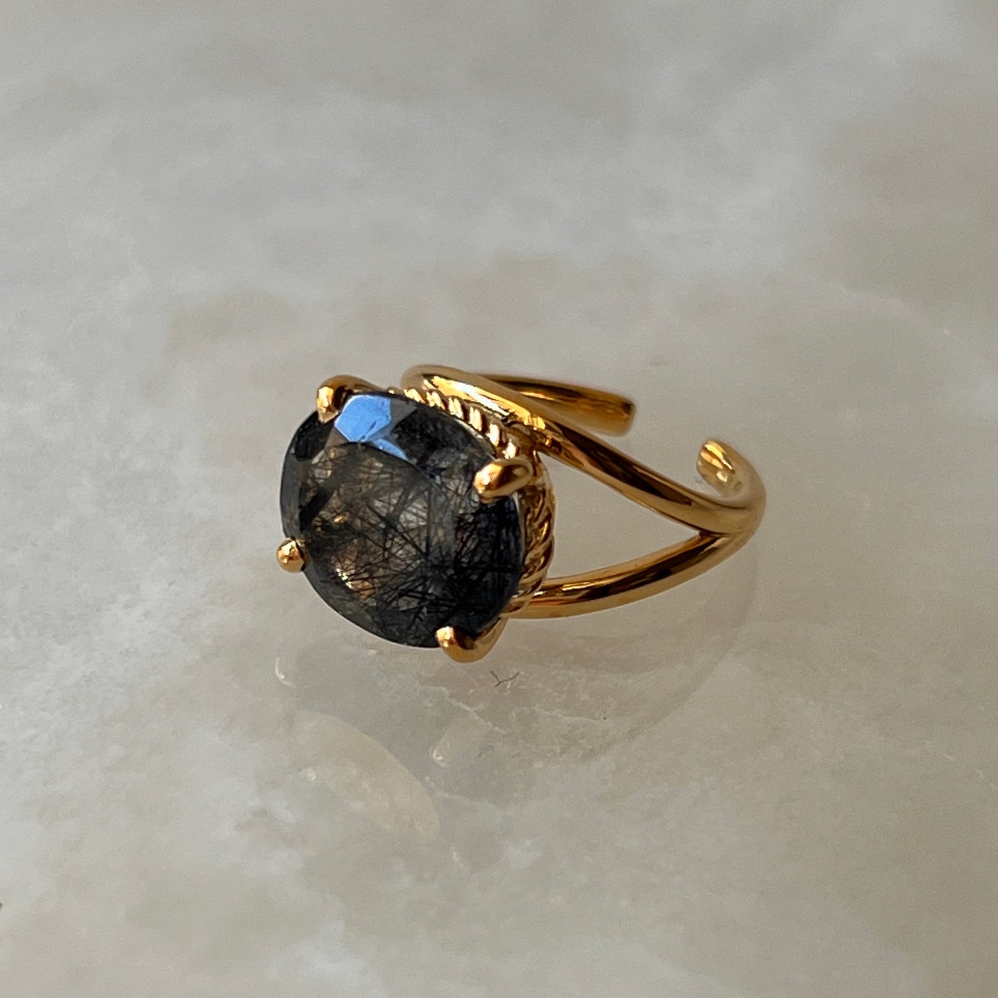 [ tourmaline quartz (dark) ] reine -pinky gold
